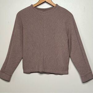 A New Day Dark Mocha Mousse Oversized Slouch Shoulder Ribbed Sweater Top